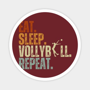 Eat Sleep Volleyball Repeat Kids Adult Women Retro Vintage Magnet